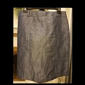 2/$20 ANN TAYLOR LOFT Blue Chambray Skirt 8